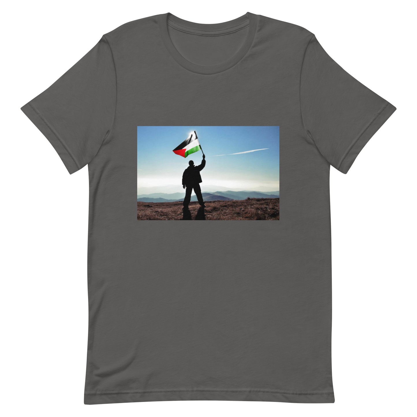 PALESTINE MOUNTAIN  AND FLAG Unisex t-shirt