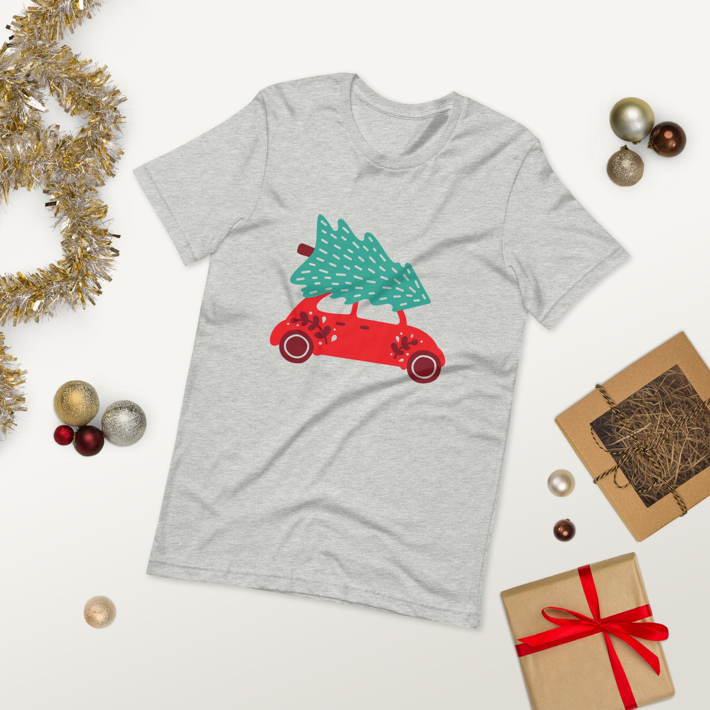 Car With A Christmas Tree Unisex t-shirt