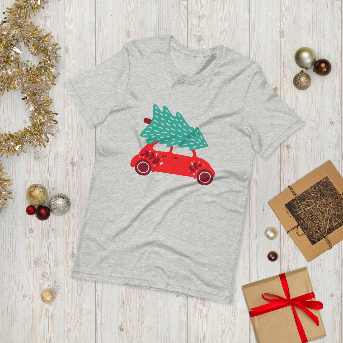 Car With A Christmas Tree Unisex t-shirt