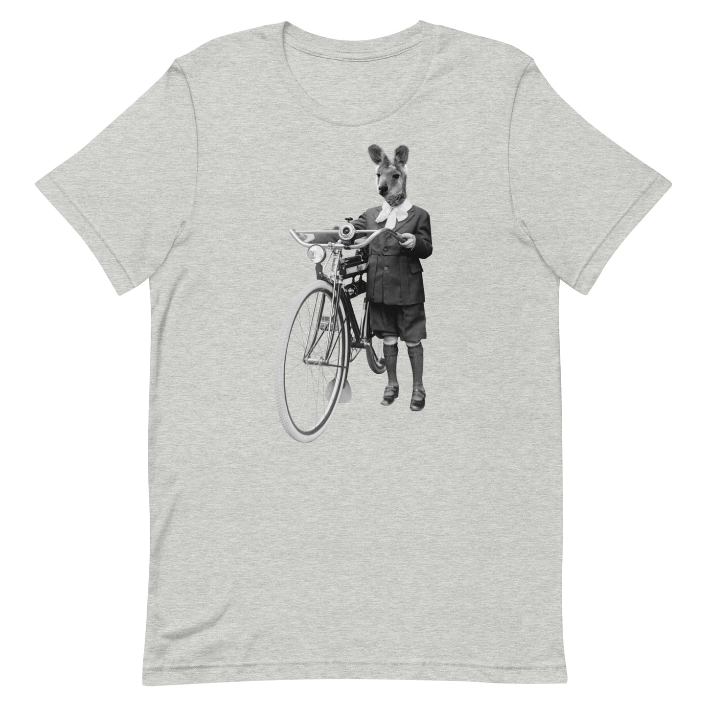 Kangaroo & A Vintage Bicycle Collage Unisex t-shirt