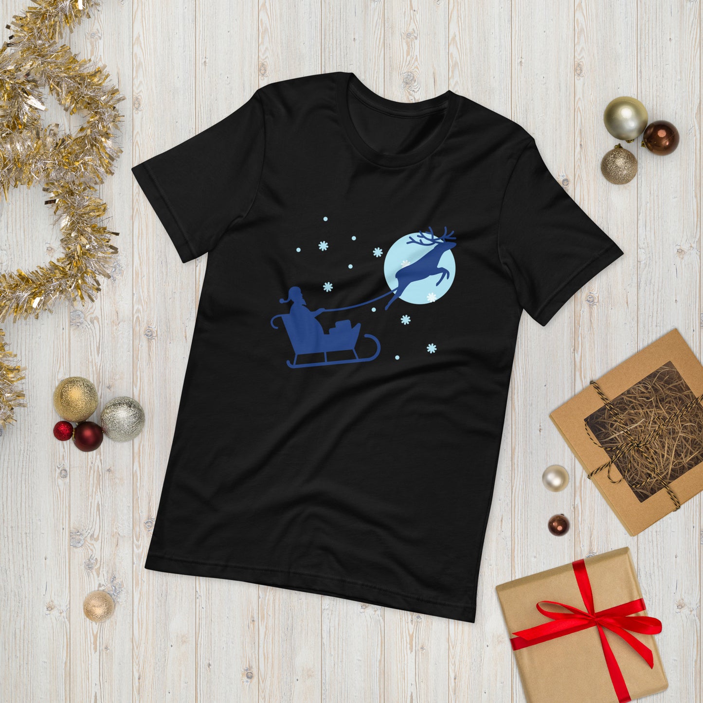 Santa Claus Riding A Sleigh Unisex t-shirt