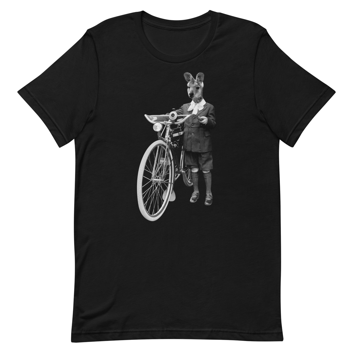 Kangaroo & A Vintage Bicycle Collage Unisex t-shirt