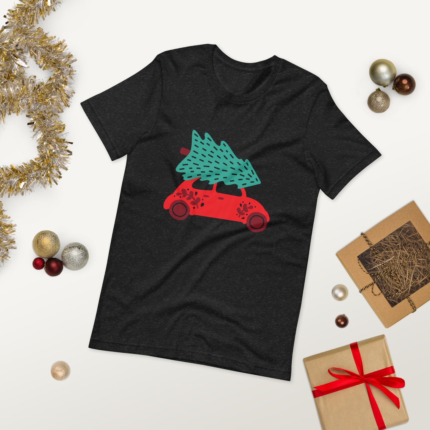 Car With A Christmas Tree Unisex t-shirt