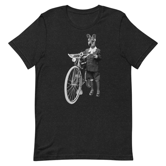 Kangaroo & A Vintage Bicycle Collage Unisex t-shirt