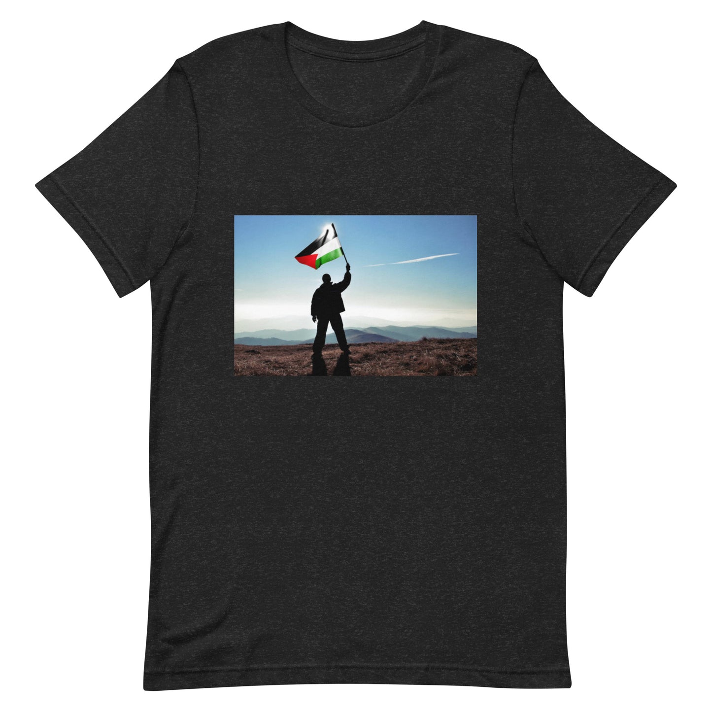 PALESTINE MOUNTAIN  AND FLAG Unisex t-shirt