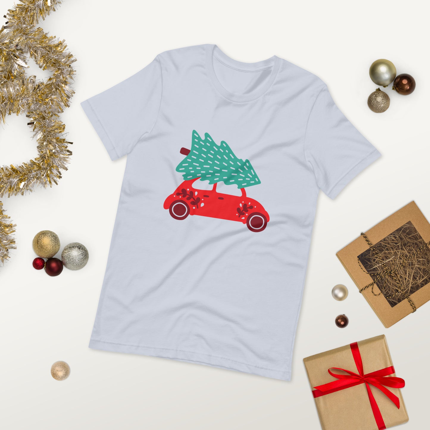 Car With A Christmas Tree Unisex t-shirt