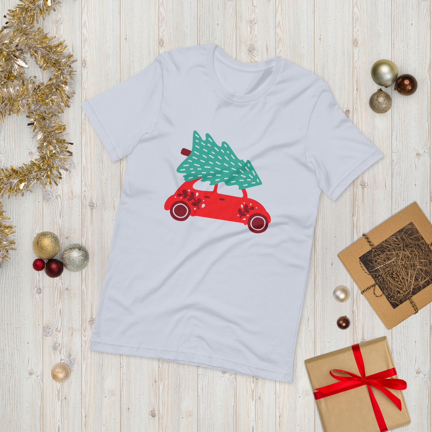 Car With A Christmas Tree Unisex t-shirt