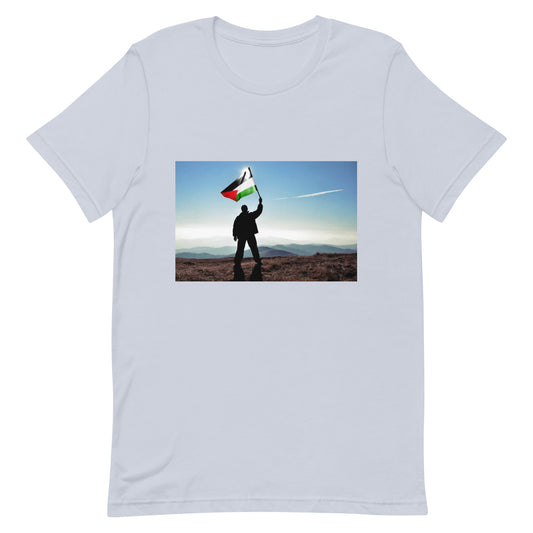 PALESTINE MOUNTAIN  AND FLAG Unisex t-shirt