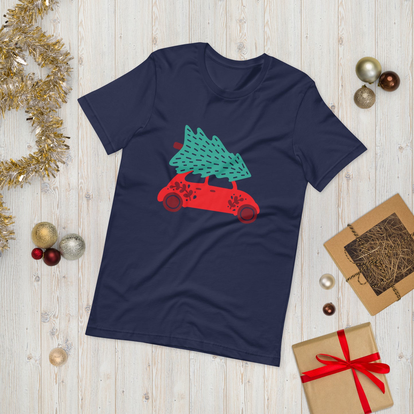 Car With A Christmas Tree Unisex t-shirt