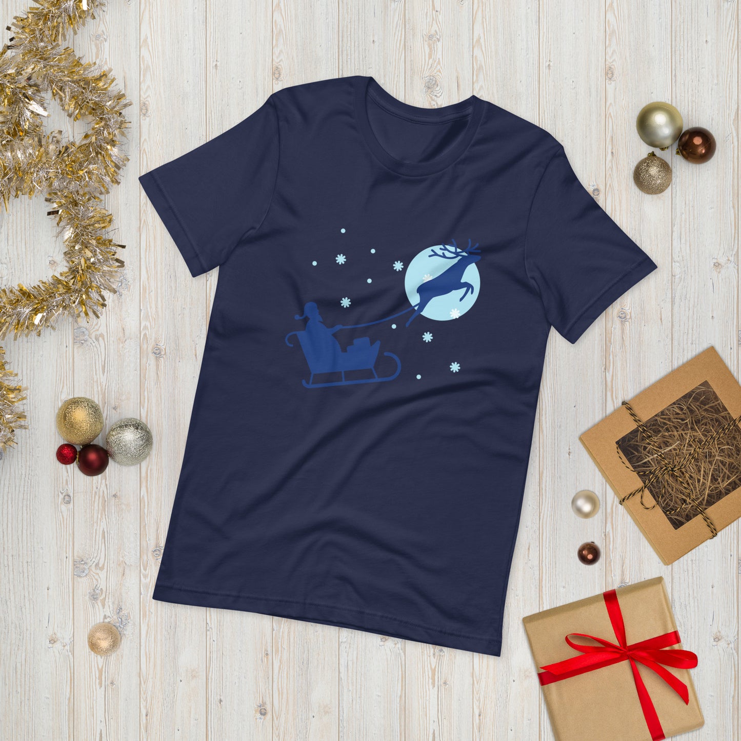 Santa Claus Riding A Sleigh Unisex t-shirt