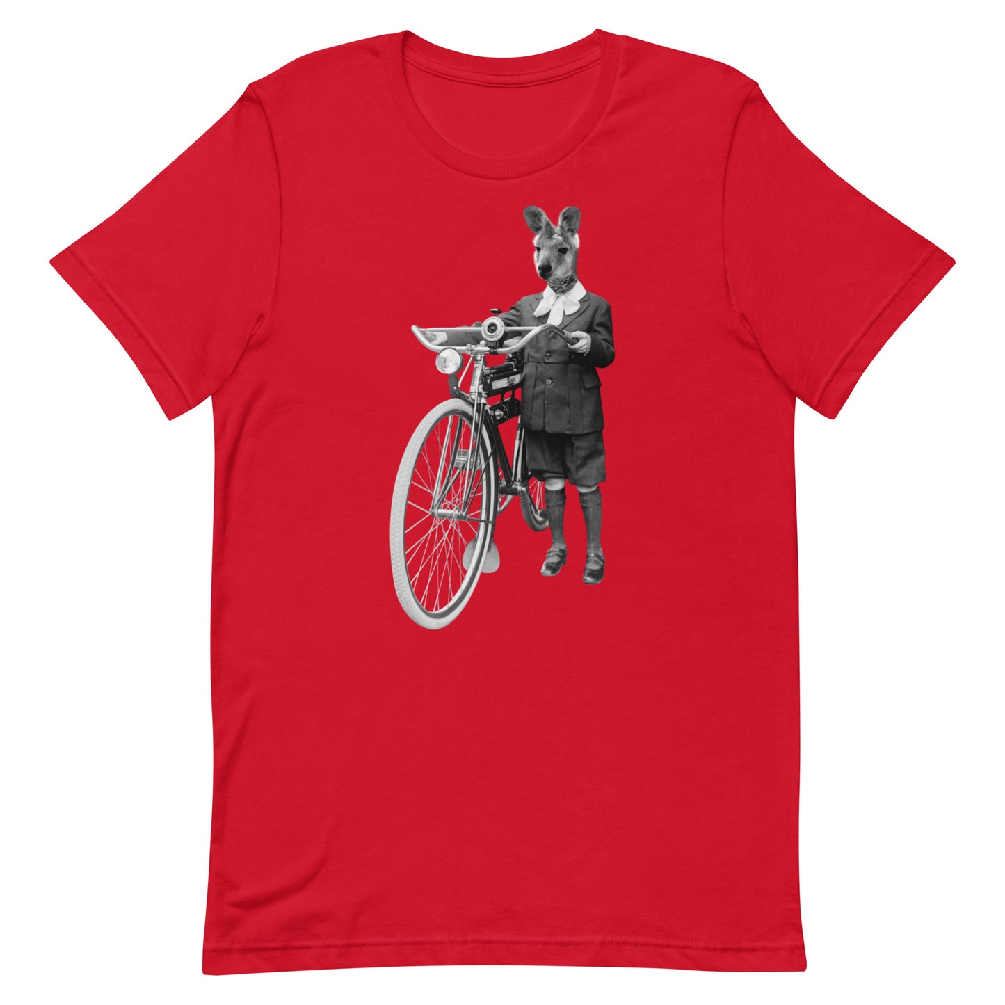 Kangaroo & A Vintage Bicycle Collage Unisex t-shirt