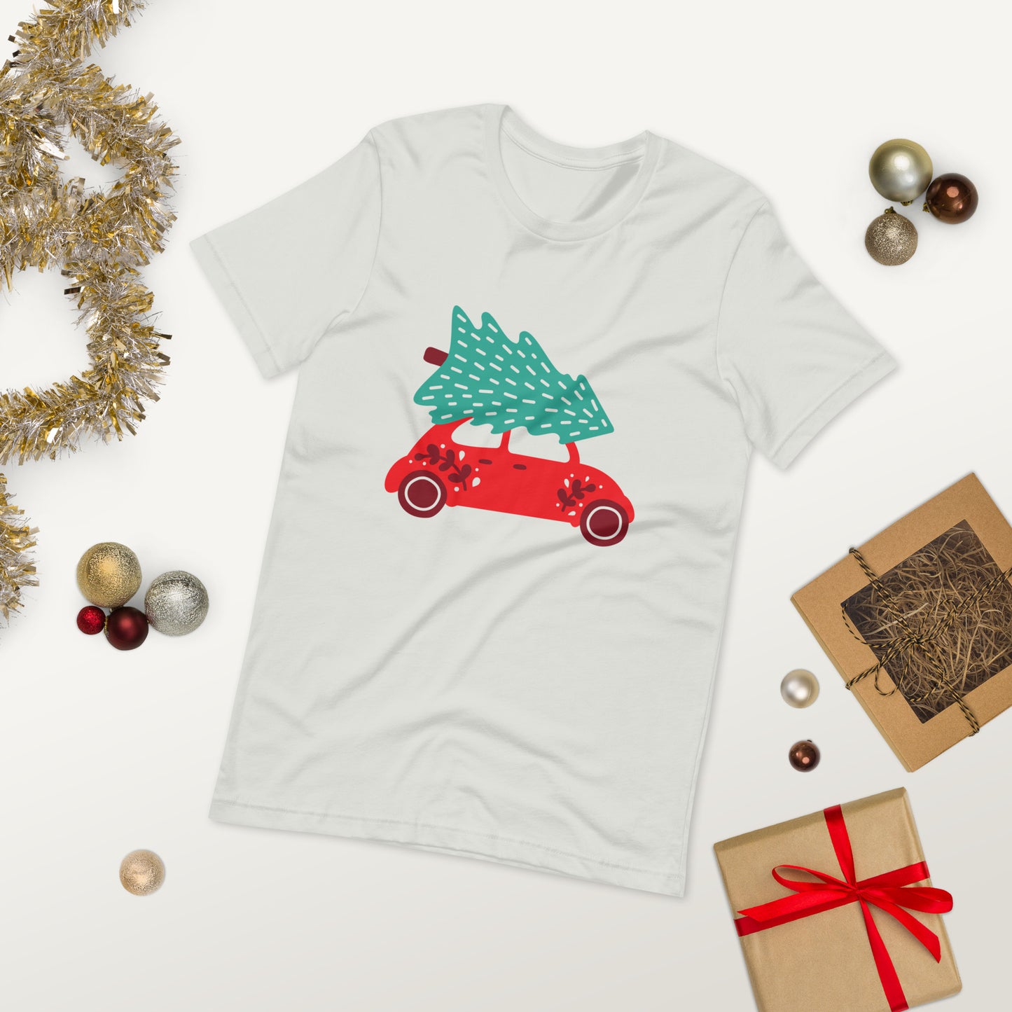 Car With A Christmas Tree Unisex t-shirt