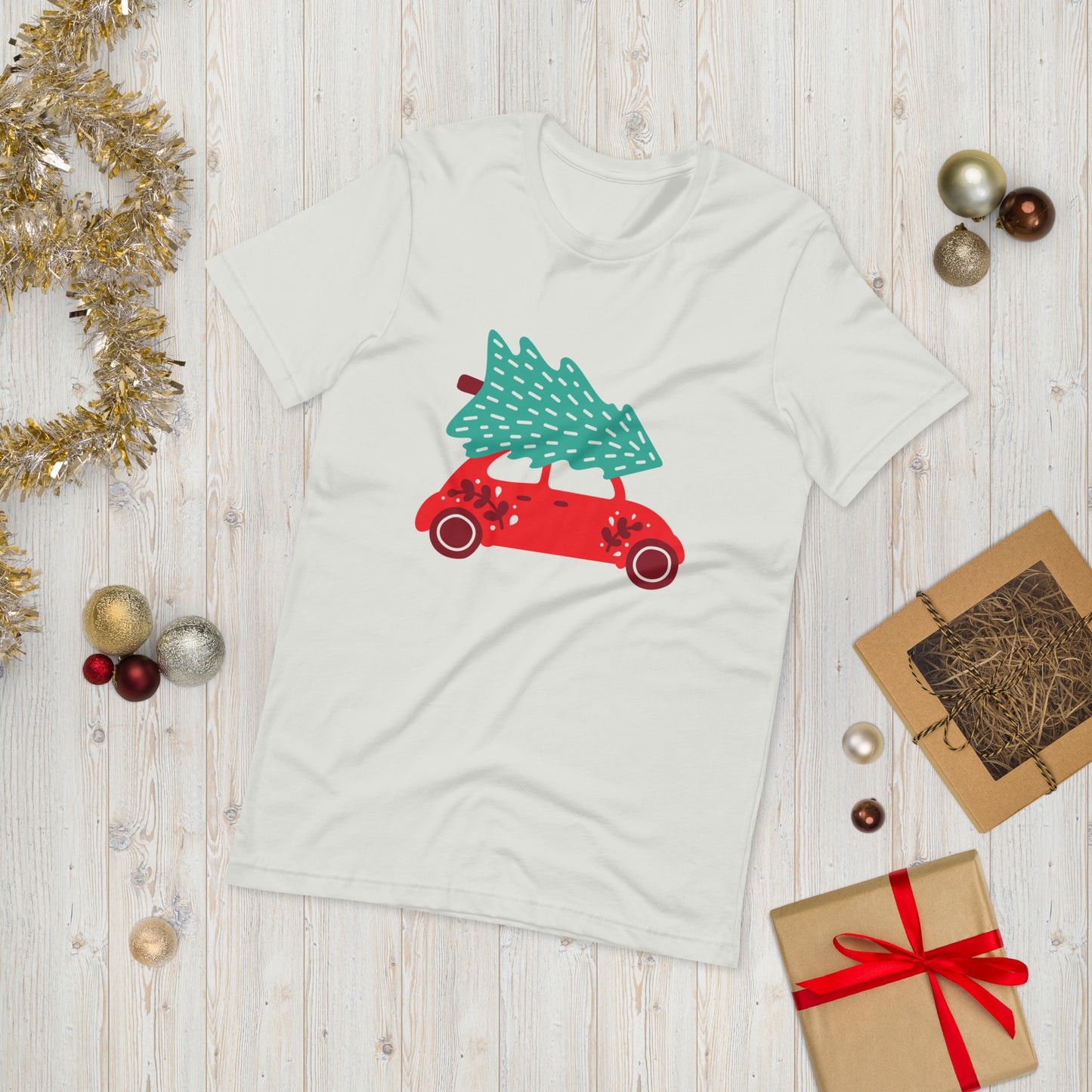 Car With A Christmas Tree Unisex t-shirt