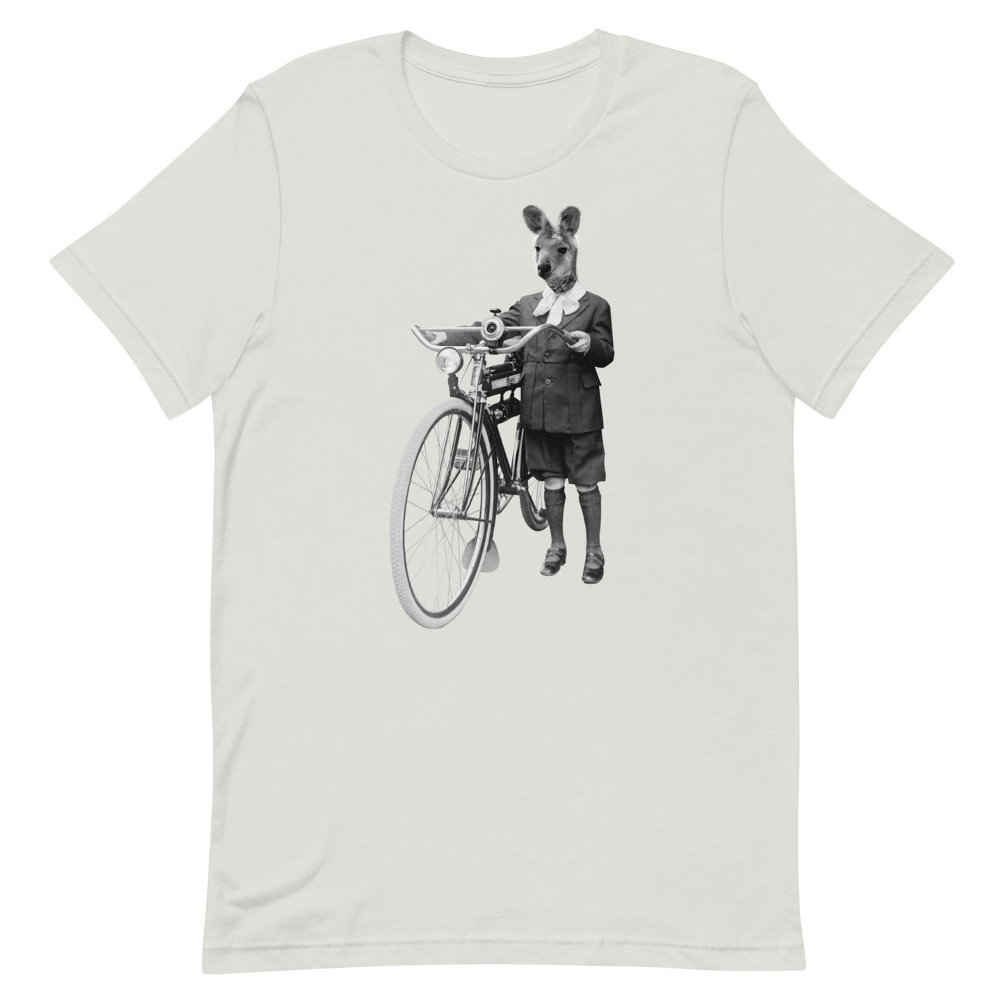 Kangaroo & A Vintage Bicycle Collage Unisex t-shirt