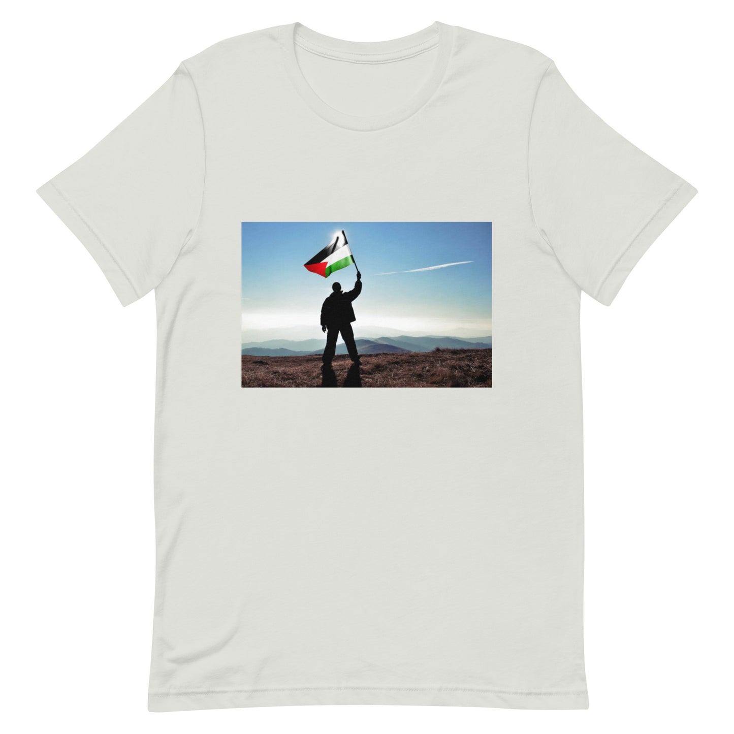 PALESTINE MOUNTAIN  AND FLAG Unisex t-shirt