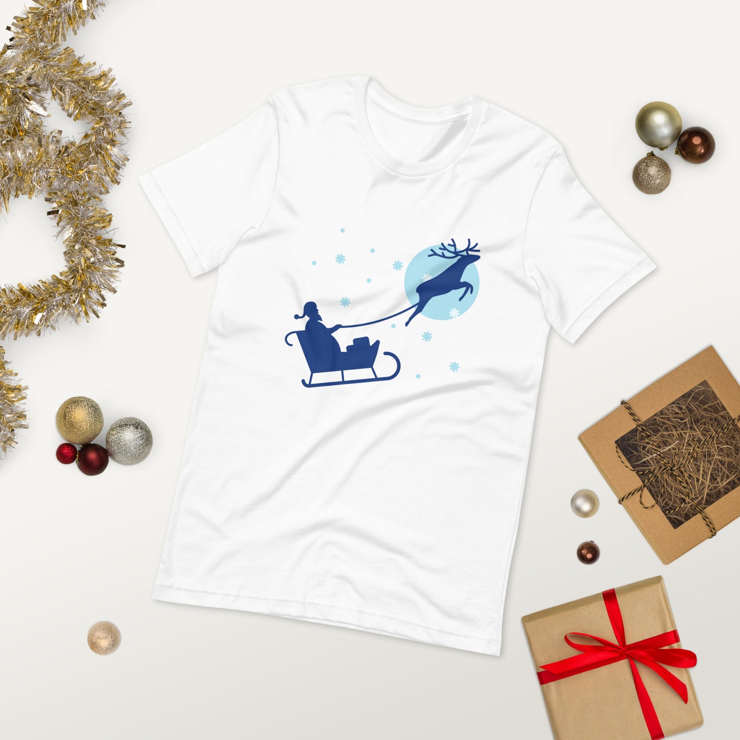 Santa Claus Riding A Sleigh Unisex t-shirt