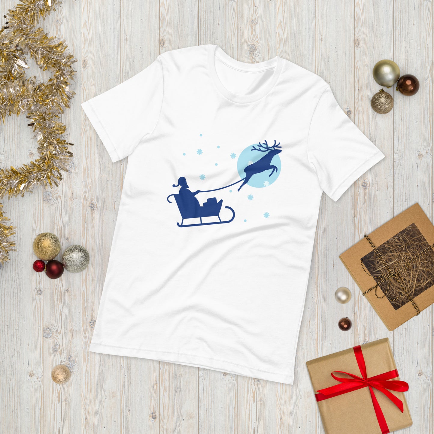 Santa Claus Riding A Sleigh Unisex t-shirt