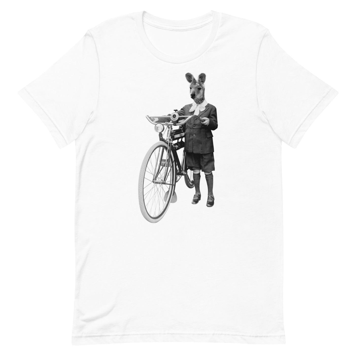 Kangaroo & A Vintage Bicycle Collage Unisex t-shirt