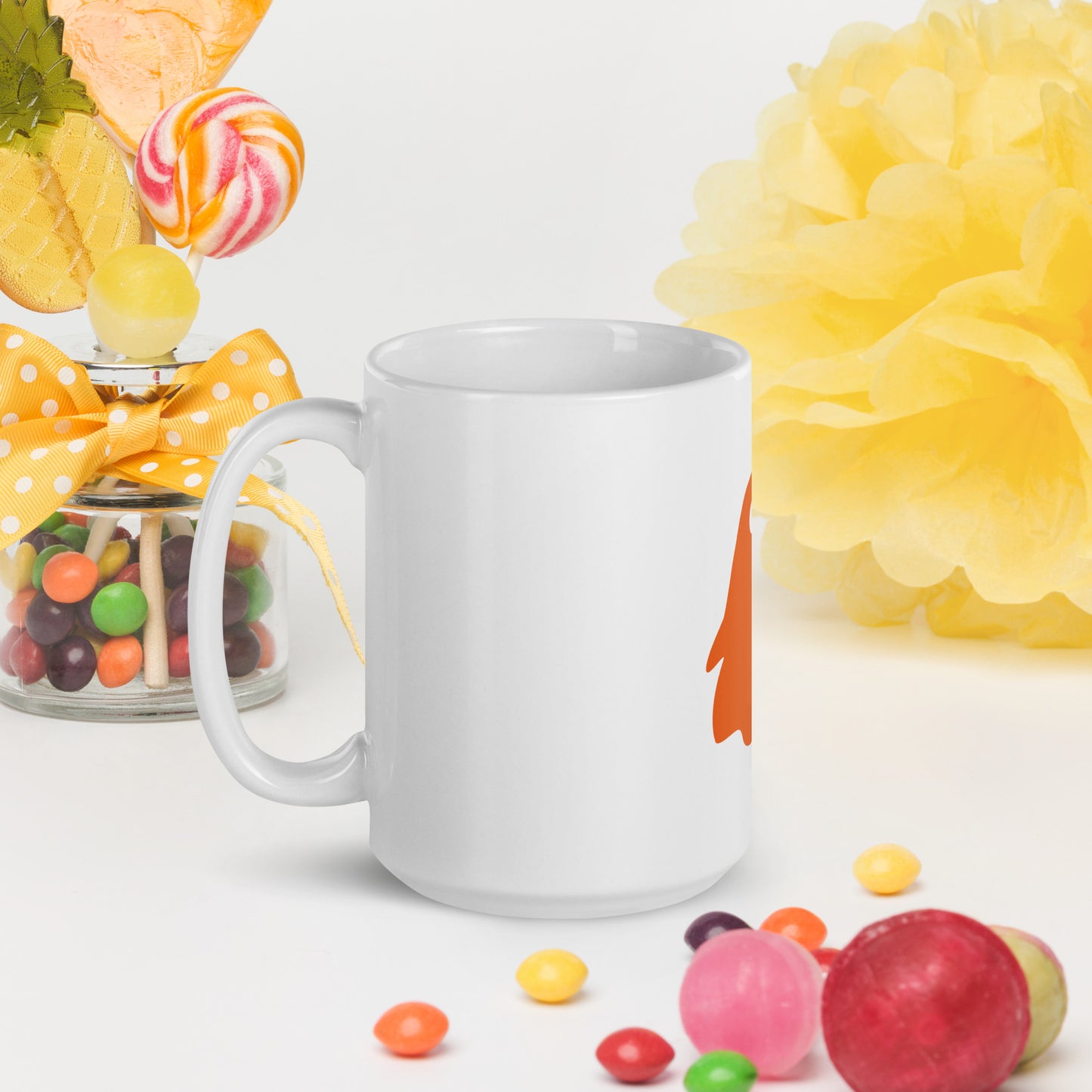 Halloween Screaming Ghost White glossy mug