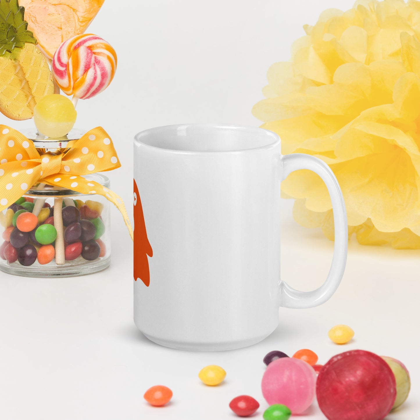 Halloween Screaming Ghost White glossy mug