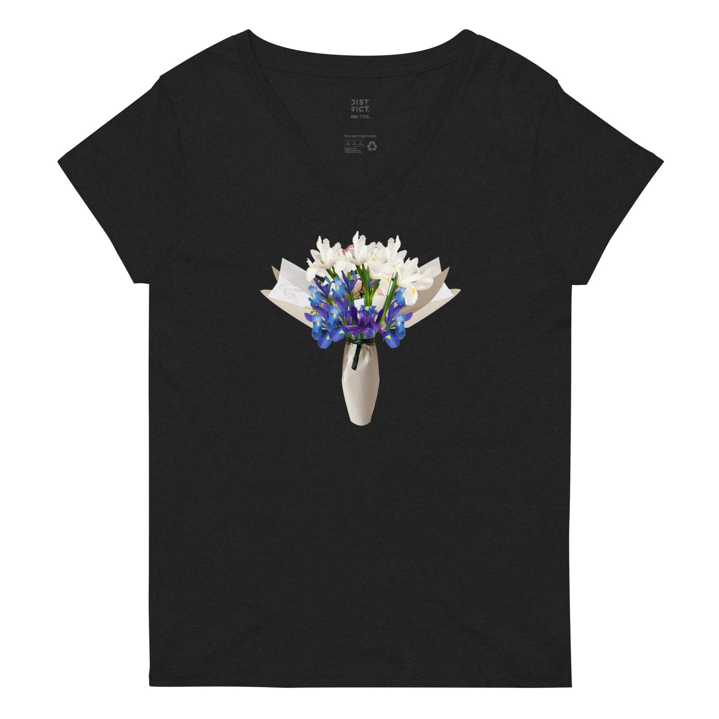 Iris Bouquet In A Vase Women’s recycled v-neck t-shirt