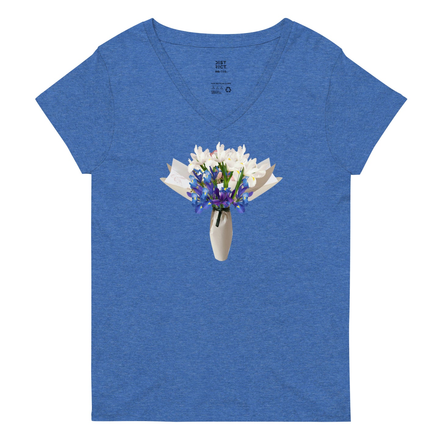 Iris Bouquet In A Vase Women’s recycled v-neck t-shirt