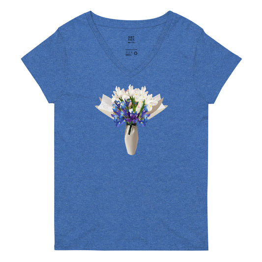 Iris Bouquet In A Vase Women’s recycled v-neck t-shirt