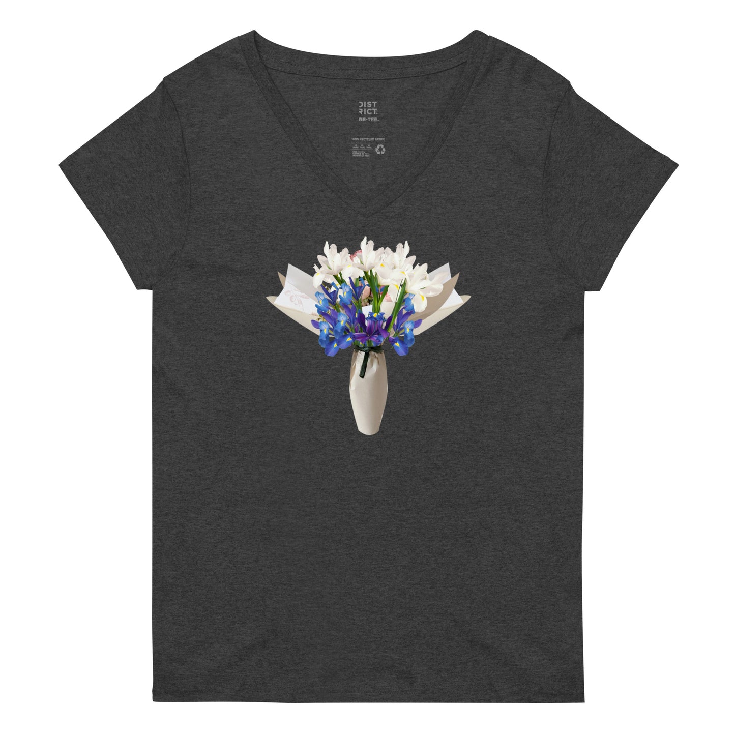 Iris Bouquet In A Vase Women’s recycled v-neck t-shirt