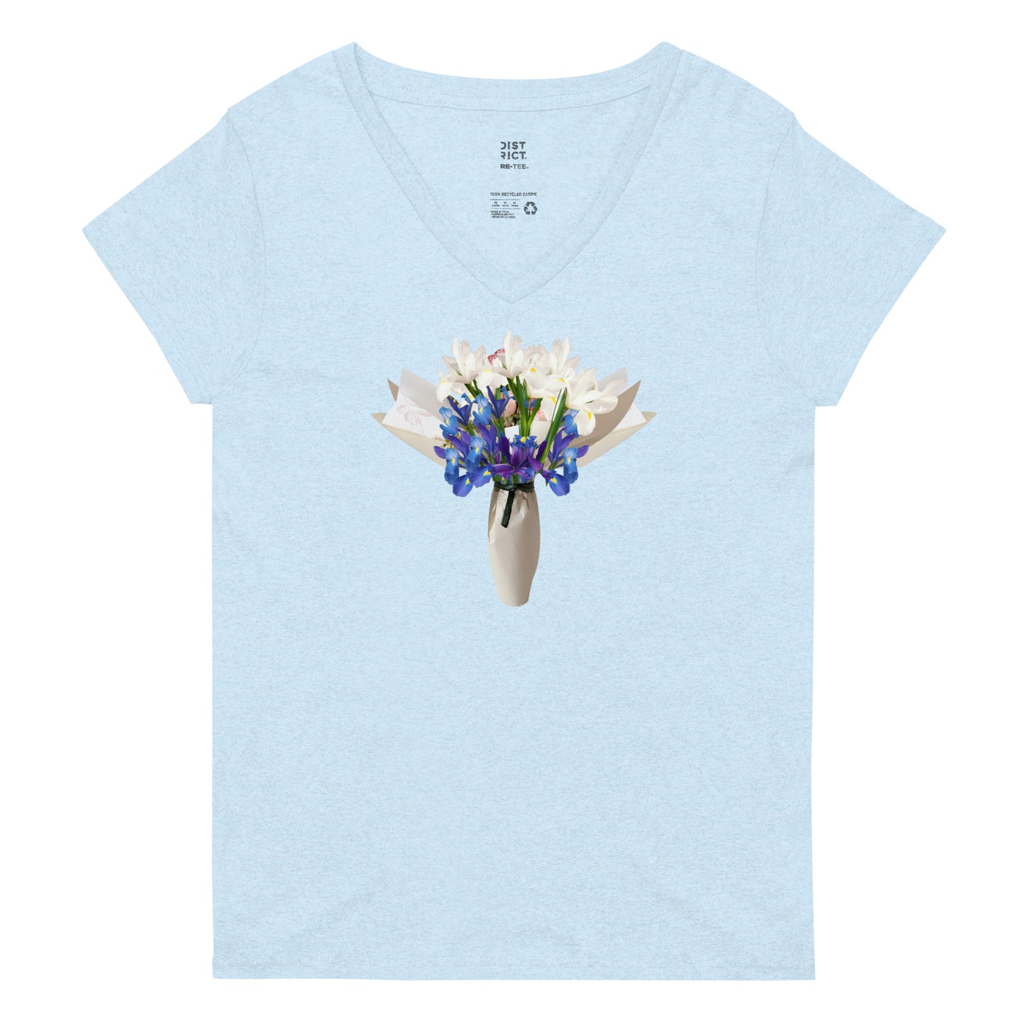 Iris Bouquet In A Vase Women’s recycled v-neck t-shirt