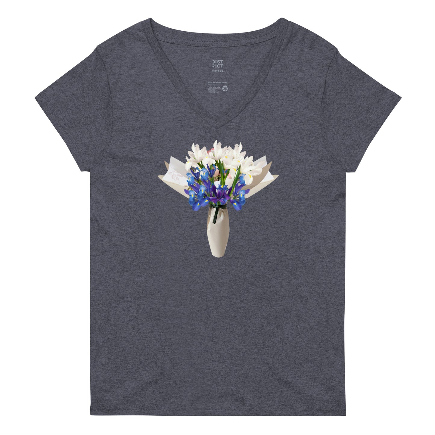 Iris Bouquet In A Vase Women’s recycled v-neck t-shirt