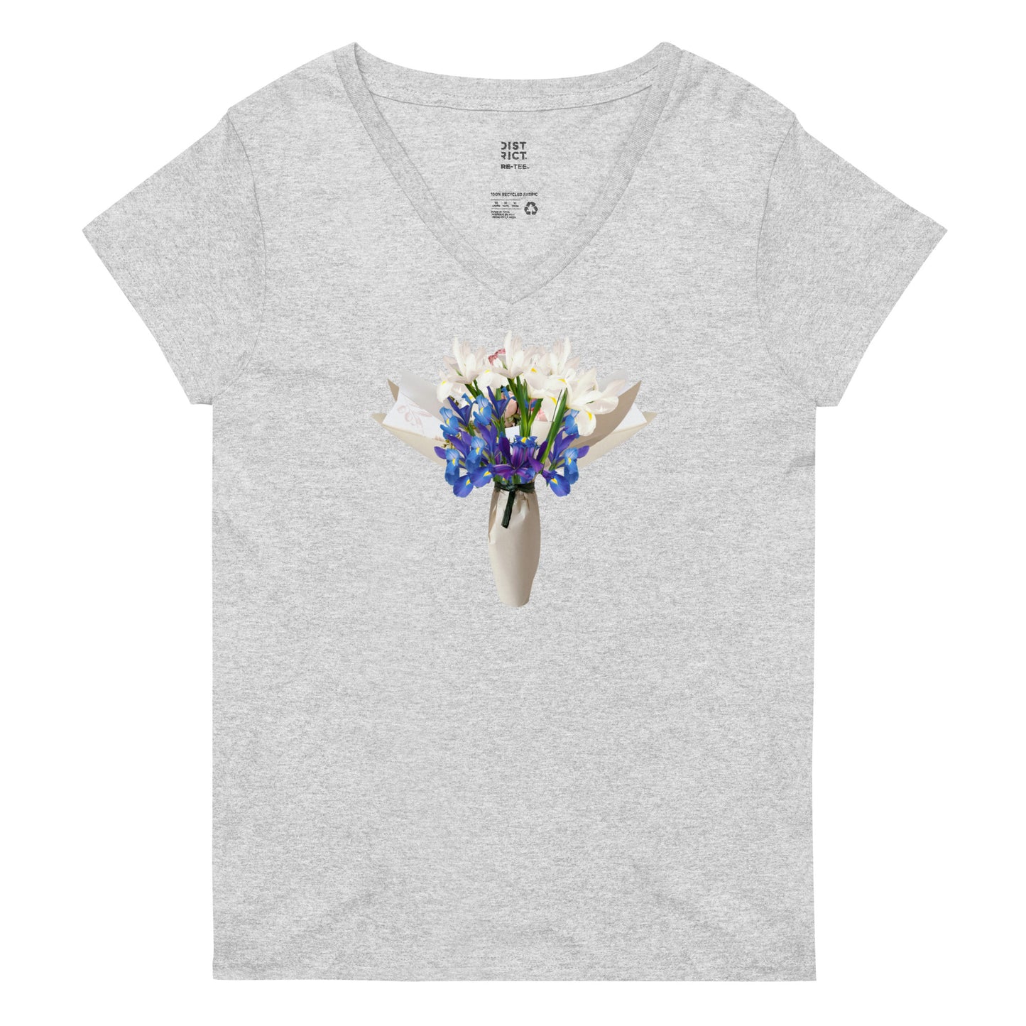 Iris Bouquet In A Vase Women’s recycled v-neck t-shirt