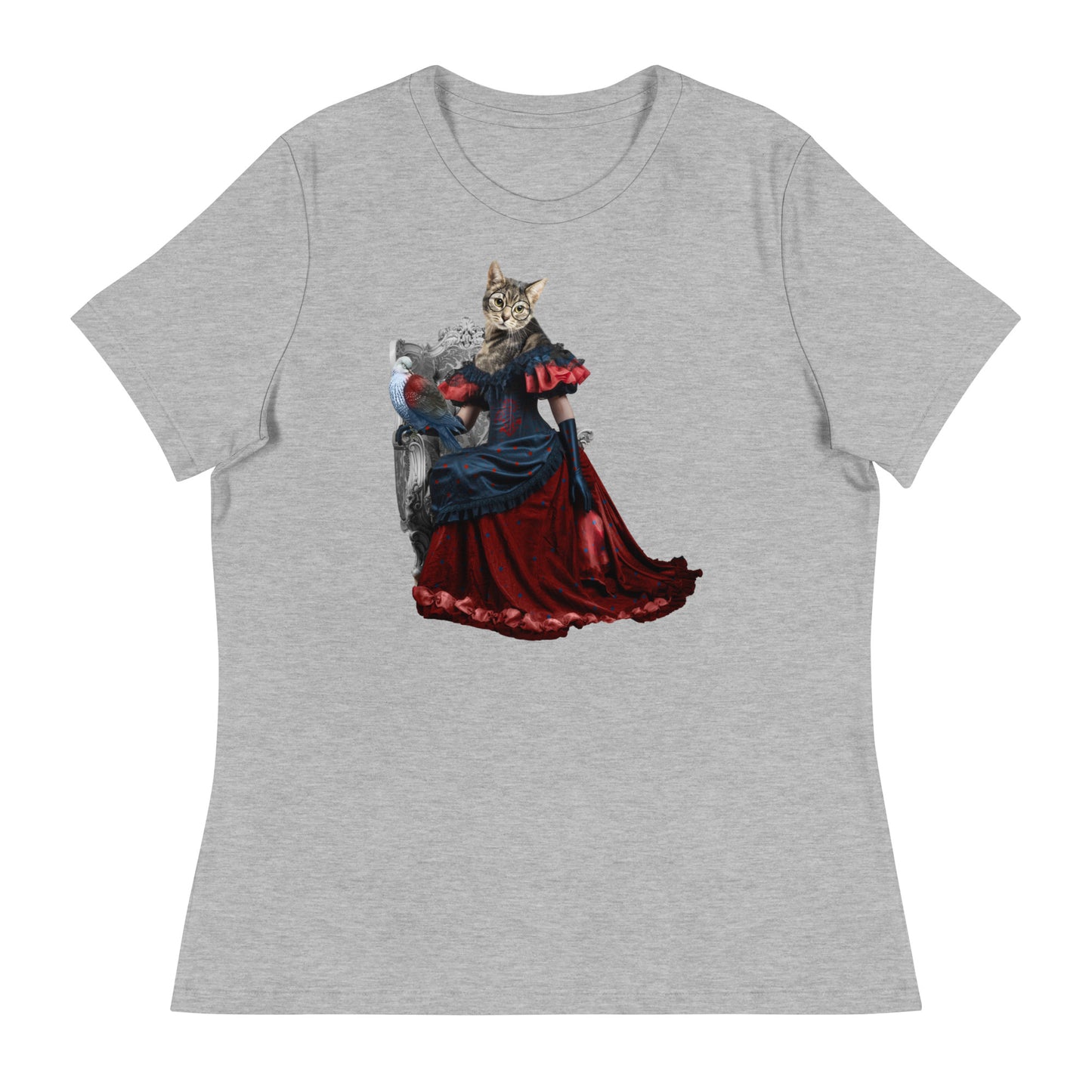 Fancy Cat & A Bird Women's Relaxed T-Shirt