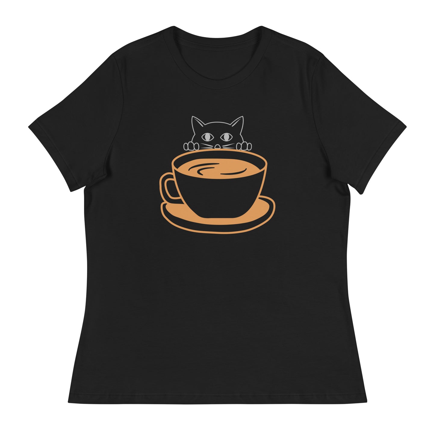 Cat & Coffee Women's Relaxed T-Shirt