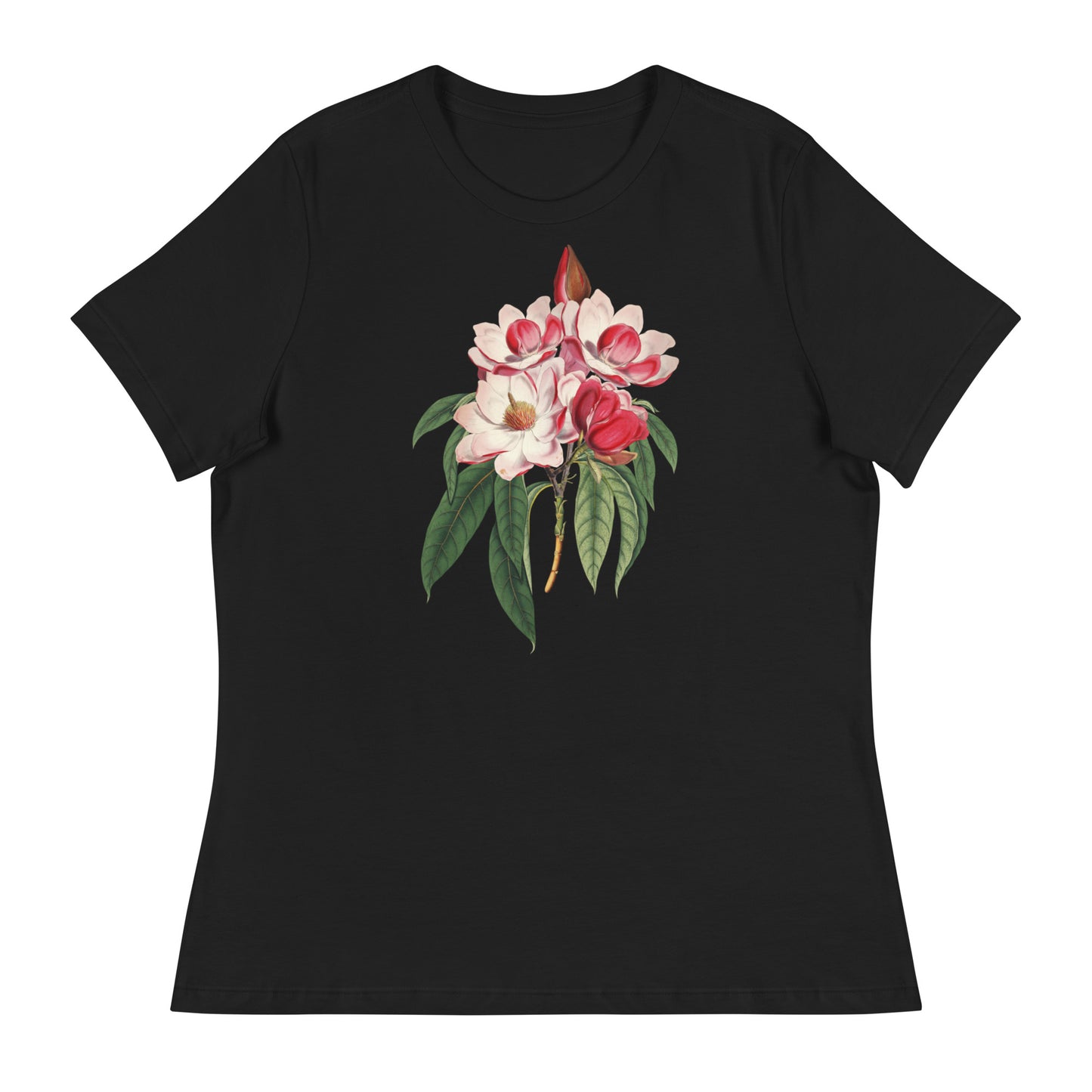 White & Red Blossoms Women's Relaxed T-Shirt