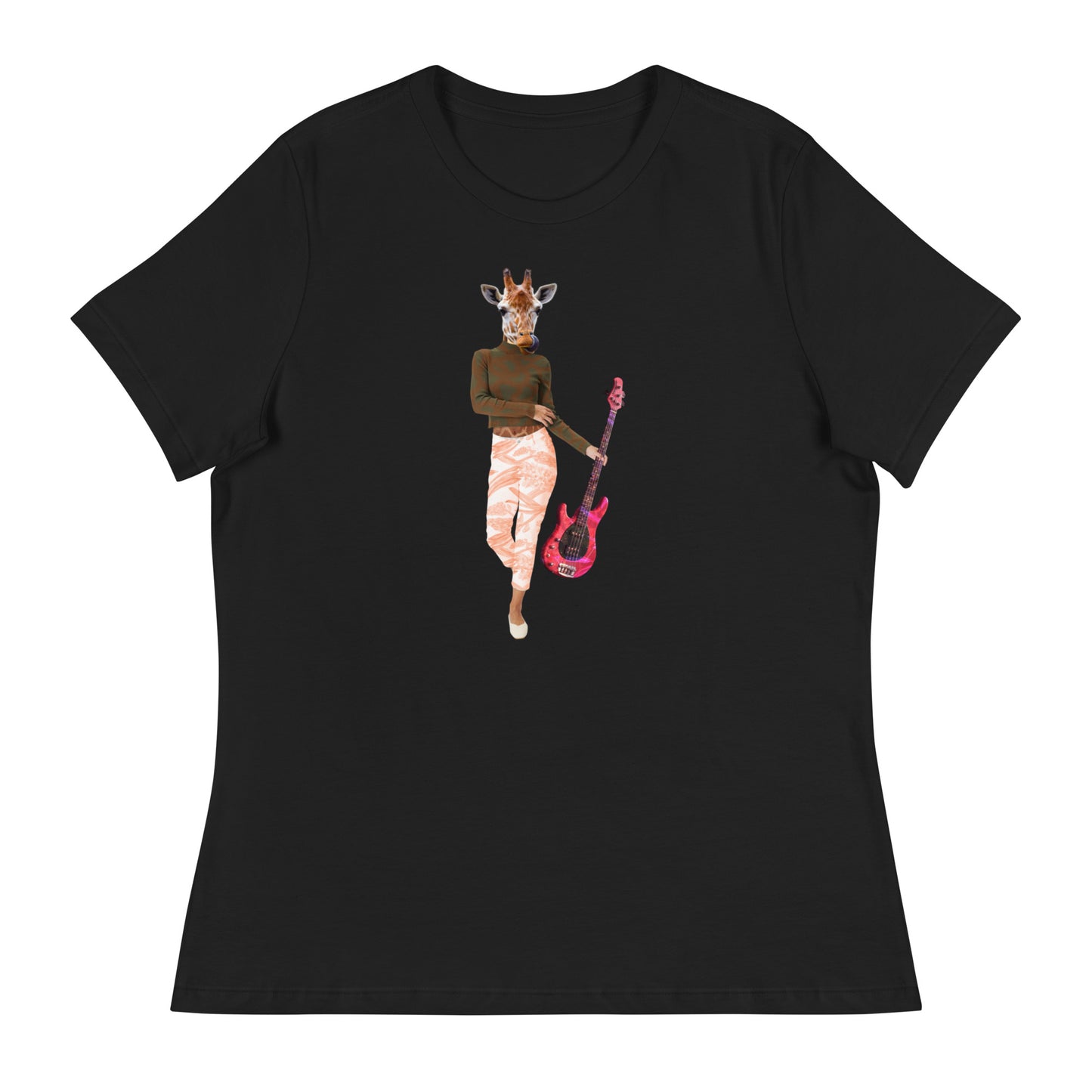 Giraffe With Guitar Collage Women's Relaxed T-Shirt