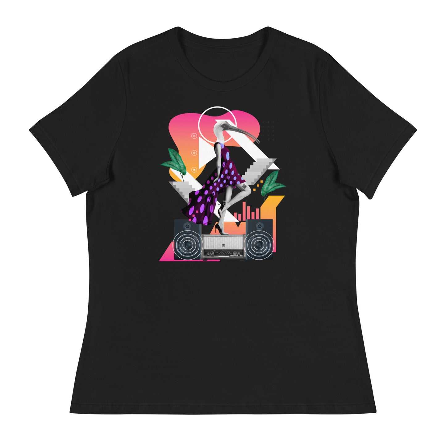 Bird In A Dress & A Stereo Women's Relaxed T-Shirt