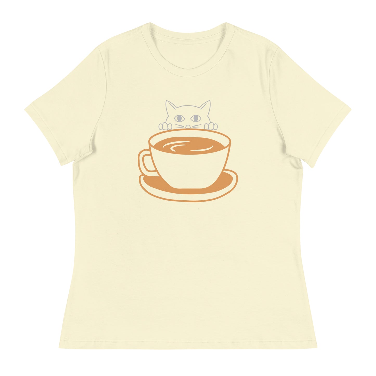 Cat & Coffee Women's Relaxed T-Shirt