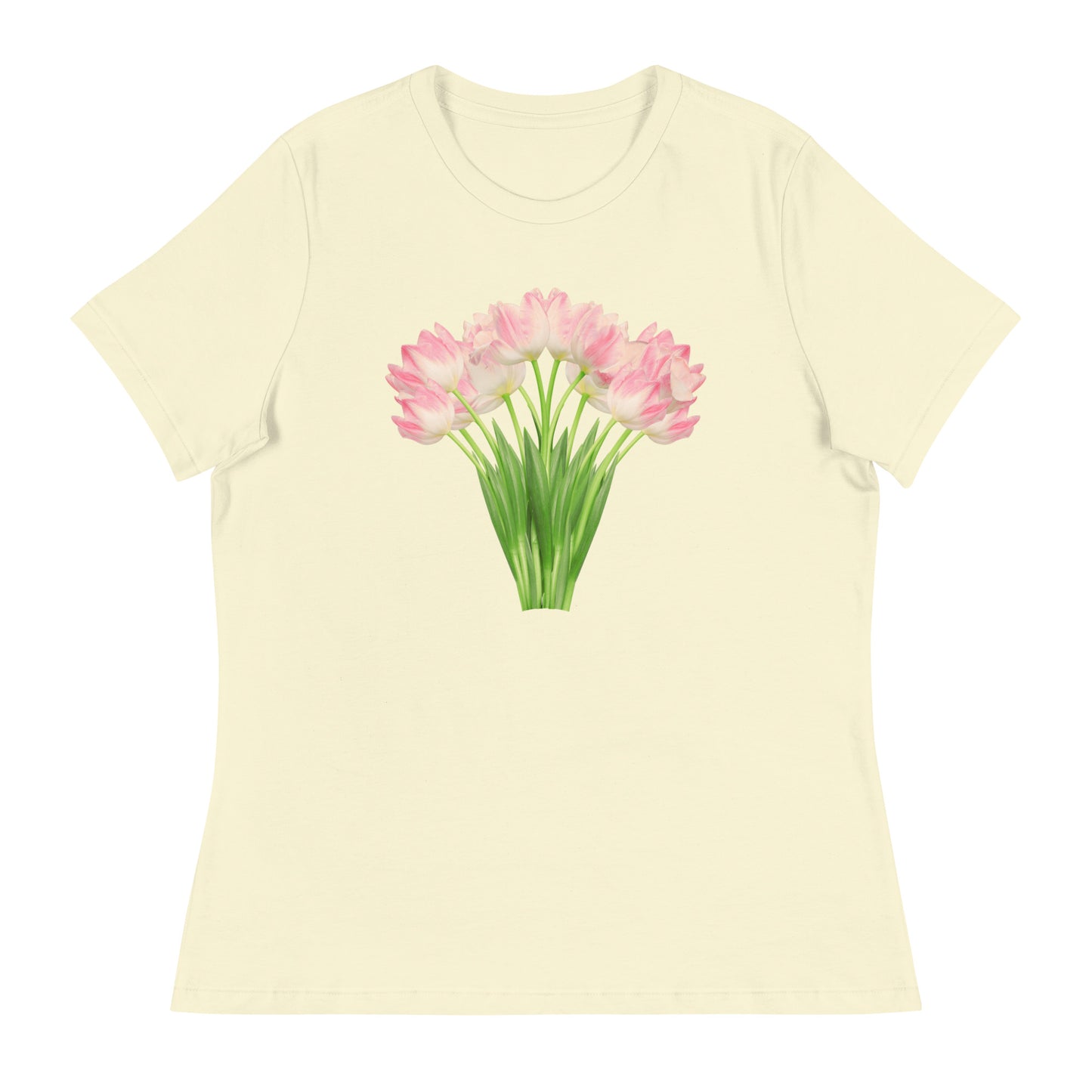 Pink & White Tulips Women's Relaxed T-Shirt