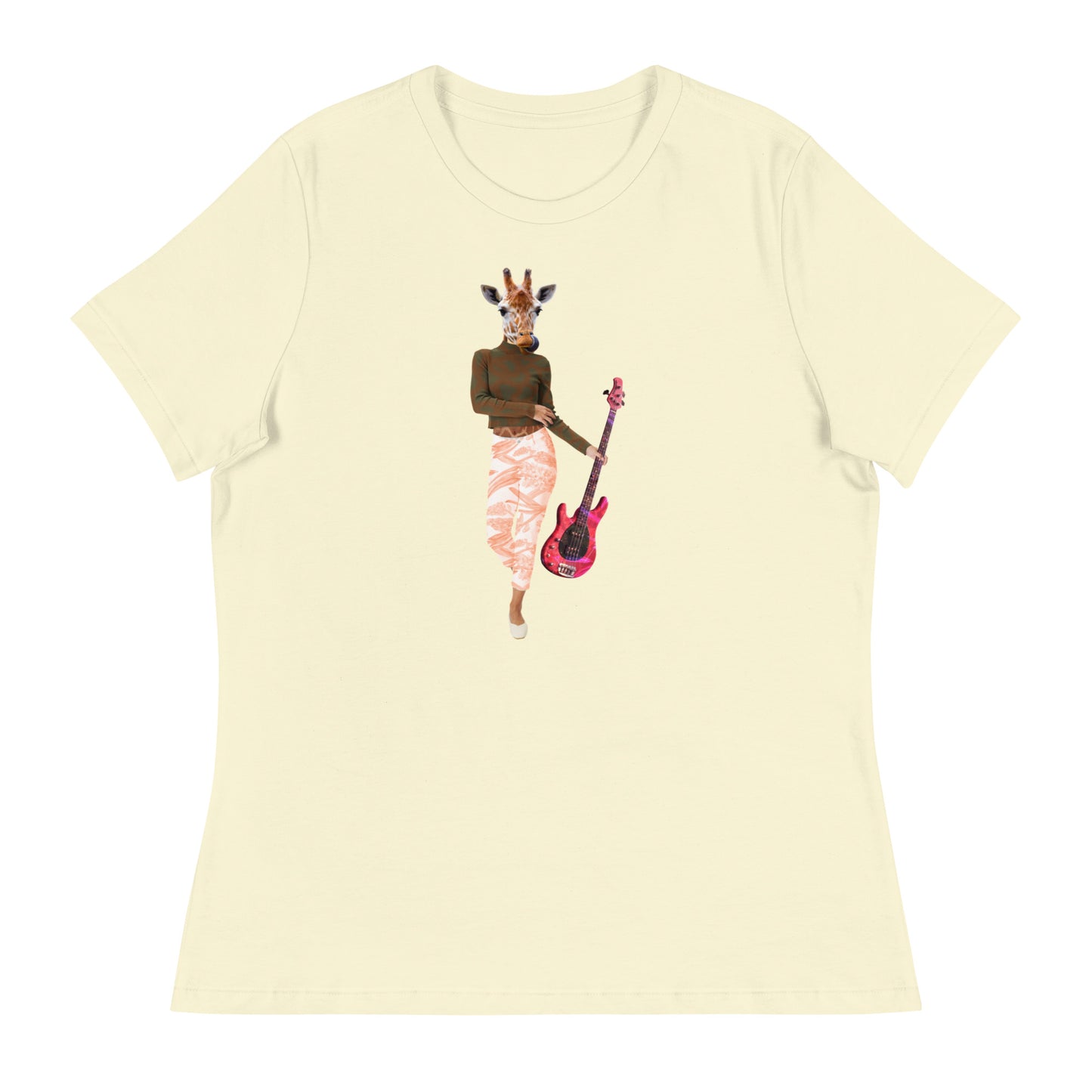 Giraffe With Guitar Collage Women's Relaxed T-Shirt