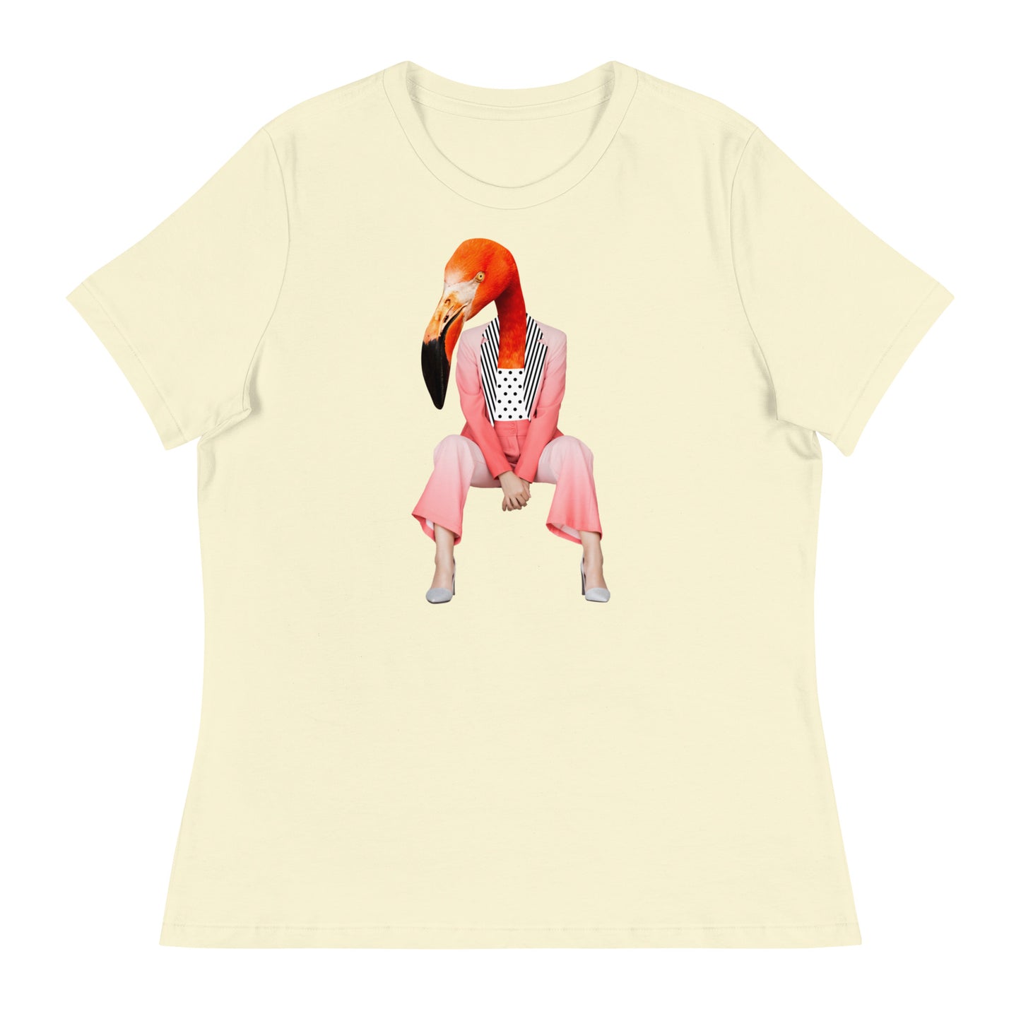 Flamingo Sitting In A Pink Suit Women's Relaxed T-Shirt