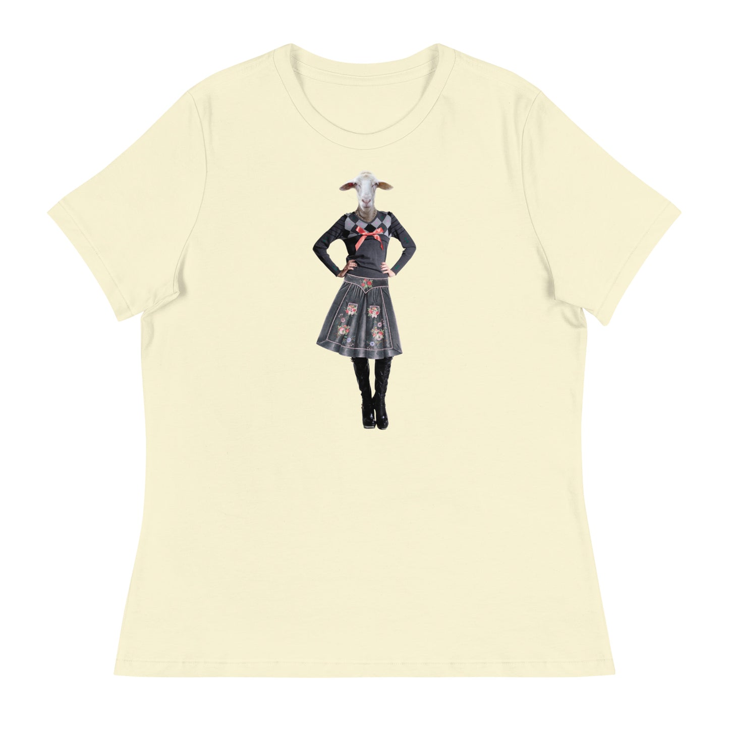 Sheep In A Skirt Collage Women's Relaxed T-Shirt