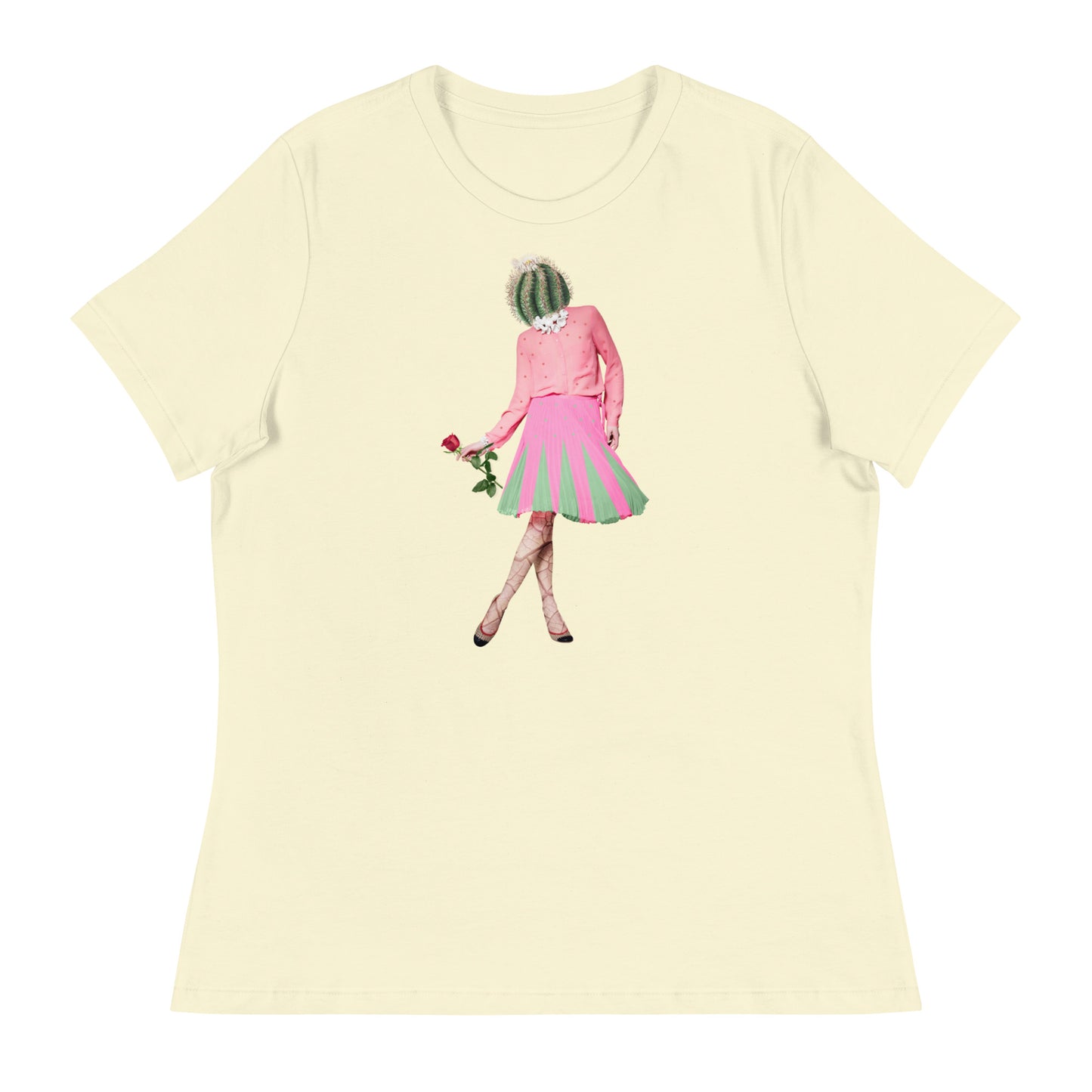 Cactus Head Lady Collage Women's Relaxed T-Shirt