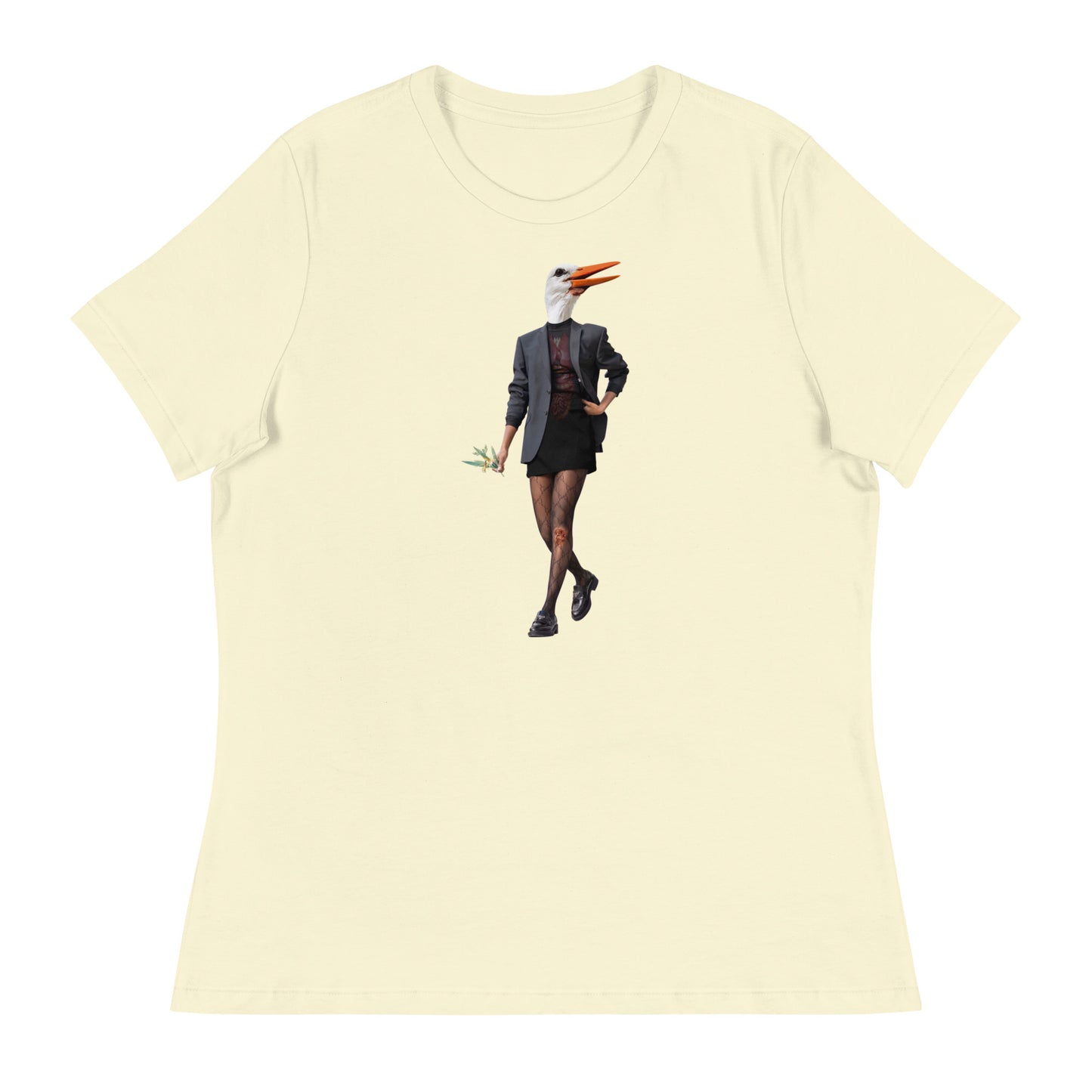 Edgy Stork Collage Women's Relaxed T-Shirt