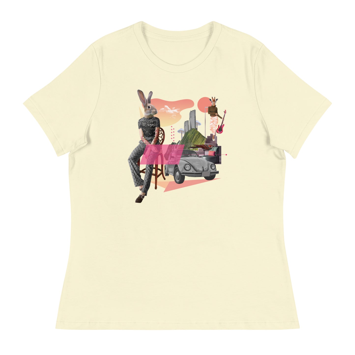 Rabbit Collage Women's Relaxed T-Shirt