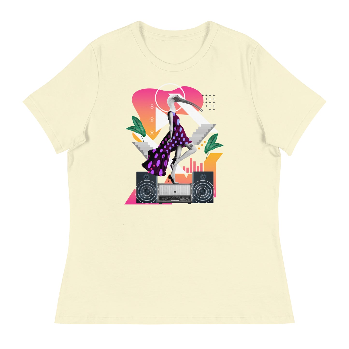 Bird In A Dress & A Stereo Women's Relaxed T-Shirt