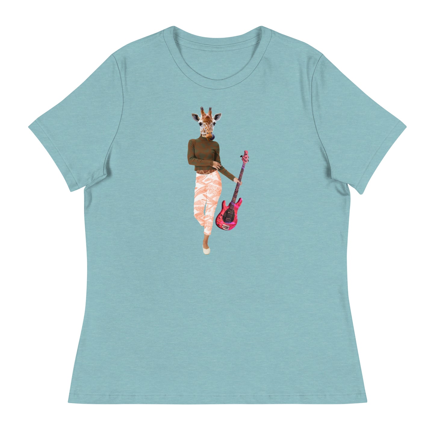 Giraffe With Guitar Collage Women's Relaxed T-Shirt