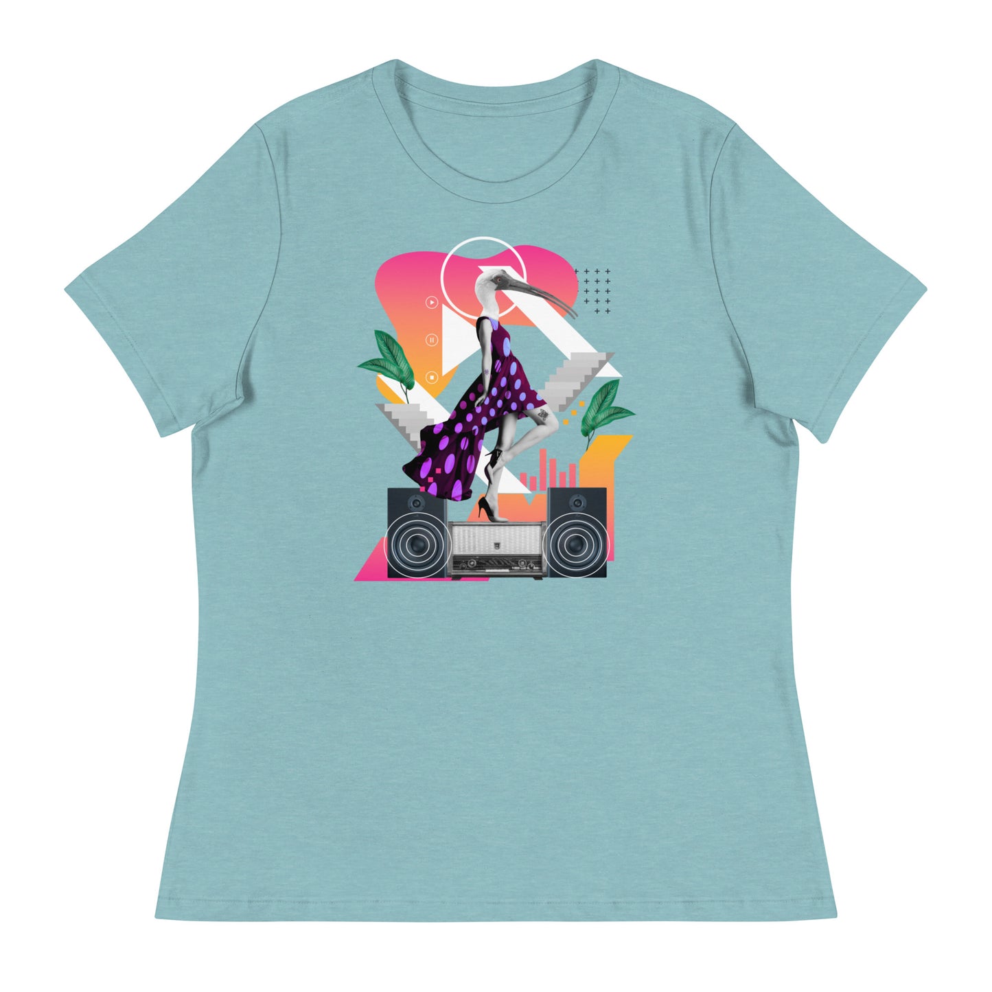 Bird In A Dress & A Stereo Women's Relaxed T-Shirt