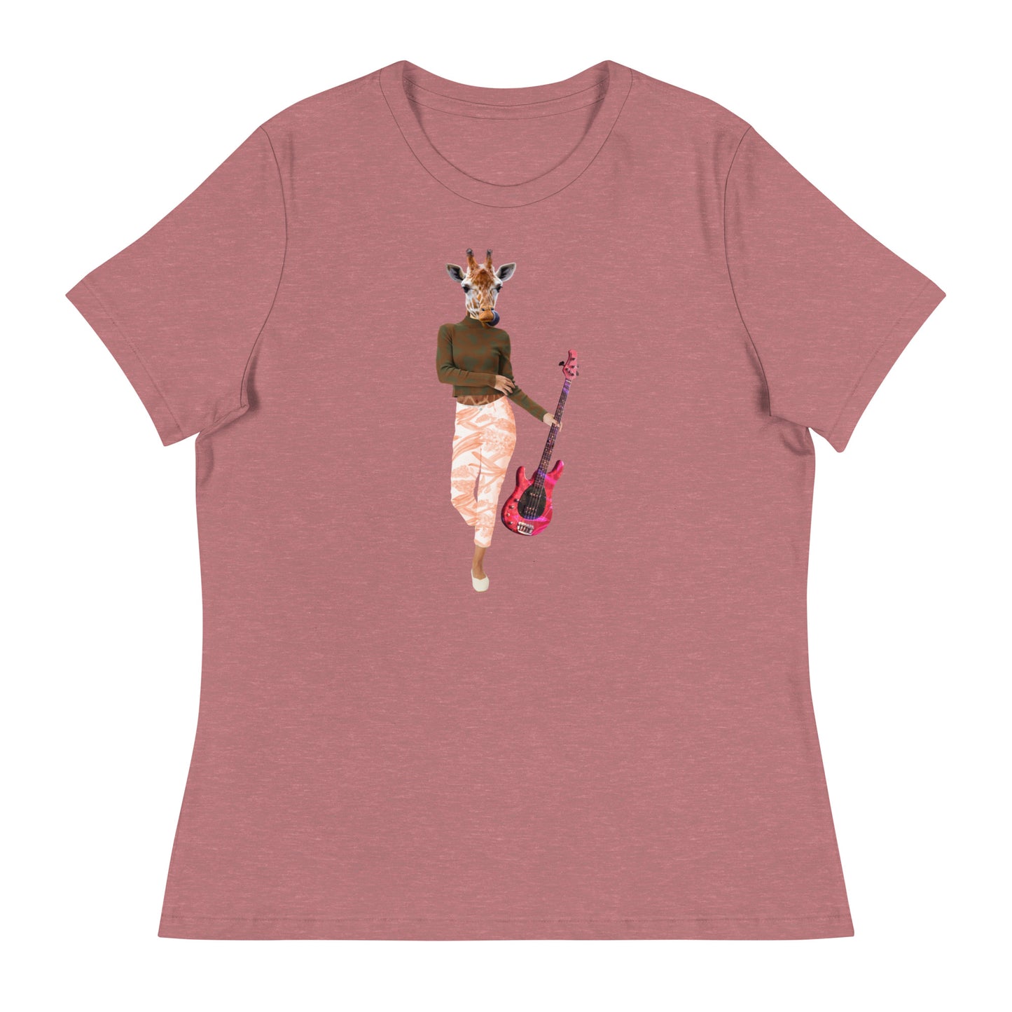 Giraffe With Guitar Collage Women's Relaxed T-Shirt