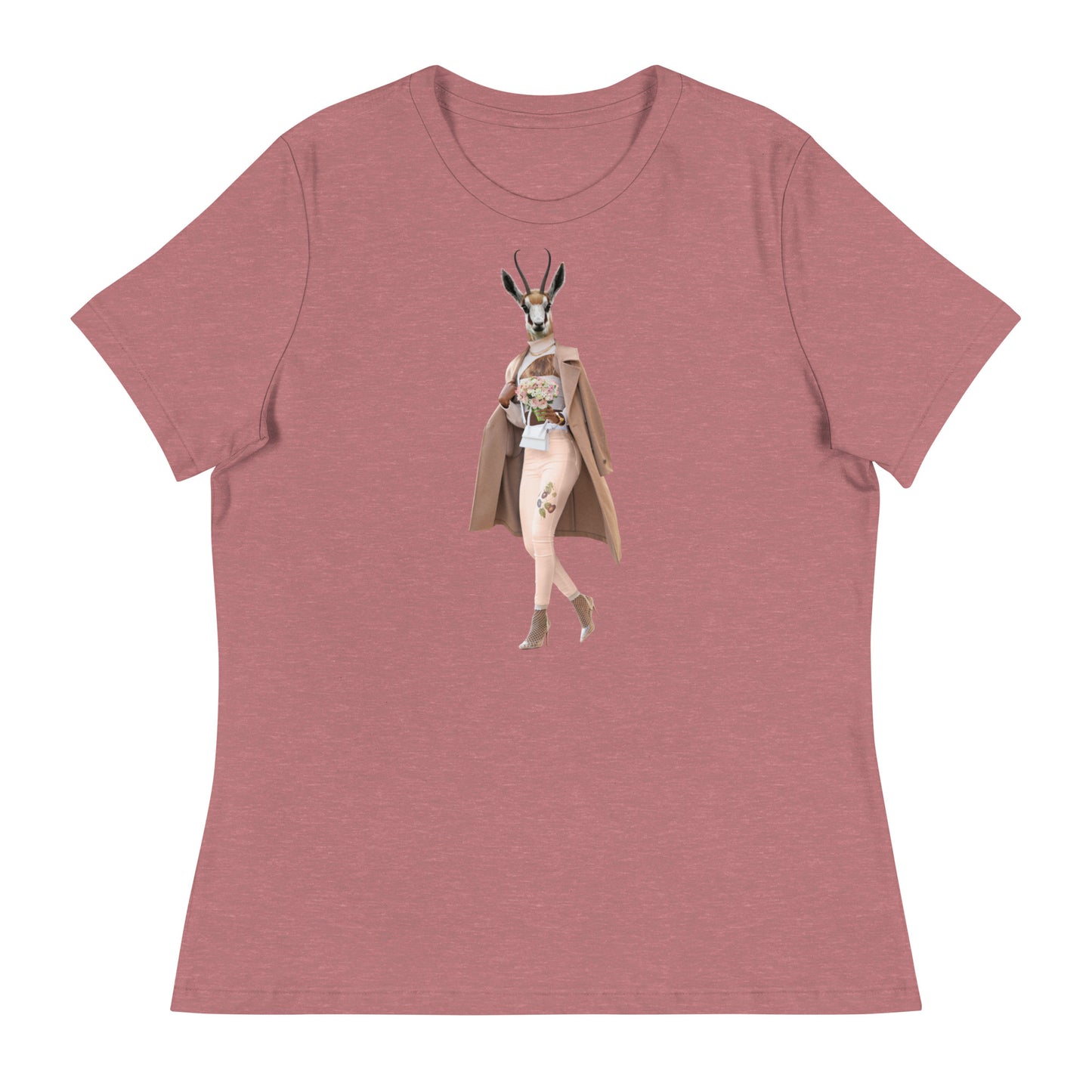 Gazelle In A Trench Coat Collage Women's Relaxed T-Shirt