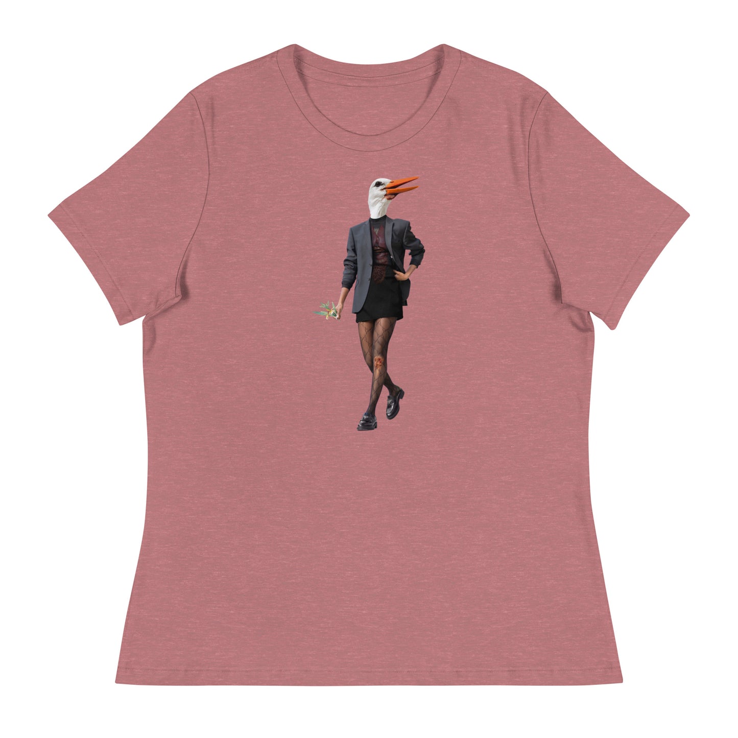 Edgy Stork Collage Women's Relaxed T-Shirt